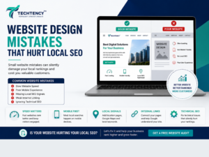 Website design mistakes affecting local SEO rankings